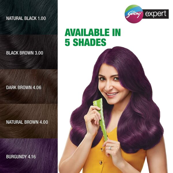 Godrej Expert Rich Crème Hair Colour Shade  BURGUNDY, Pack of 4 *  20g+20ml - Humarabazar
